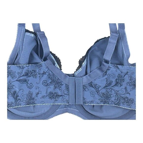 Wonderbra Plus Charcoal Printed With Black Lace Full Support Underwire Bra 40C - Picture 8 of 14